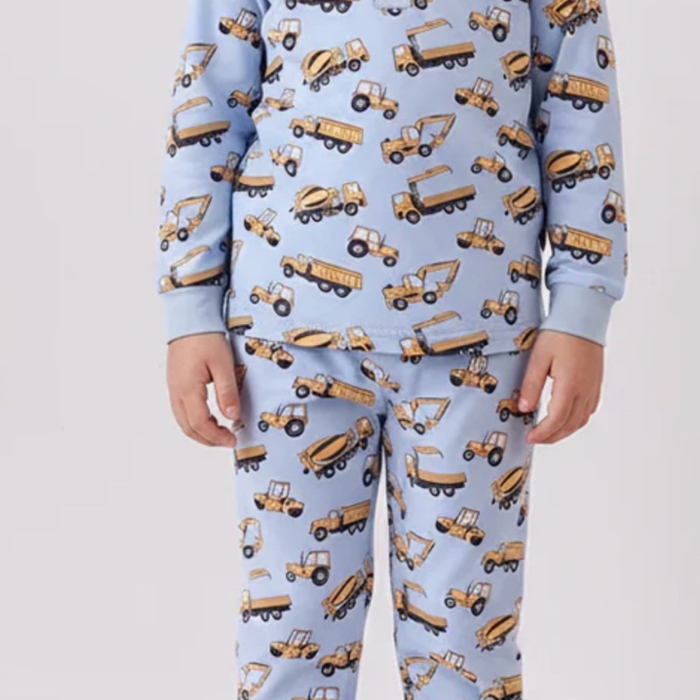 Construction Vehicle Print Kids Pajamas